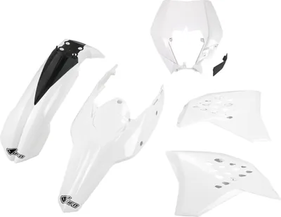 Obrázok produktu pre Súprava krytov UFO PLAST, 5-dielna súprava plastových krytov pre KTM EXC Sixdays EXC-F 125 – 500 cm³, rok výroby 2011, farba: biela, OEM