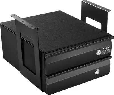 Image de 2 tiroirs 33 cm Verrouillable Organisateur de tiroir sous bureau Tiroir coulissant Maison