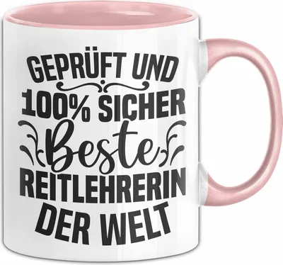 Produktbild von Reitleherin Tasse Geschenk Beste Reitlehrerin Der Welt Geschenkidee Kaffee-Becher (Rosa)
