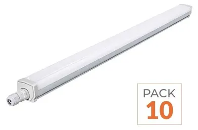 Image de Pack de 10 - Réglette LED Étanche 120cm 46W 130lm/W Interconnectable - Blanc Neutre 4000K - 5500K