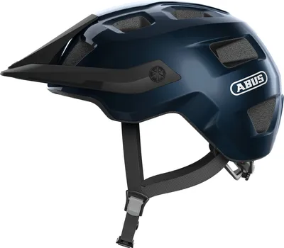 Produktbild von ABUS MTB-Helm MoTrip - robuster Fahrradhelm mit höhenverstellbarem Schirm für Mountainbiker - individuelle Passform - Unisex - Blau Glänzend, Größe L (57-61 cm)