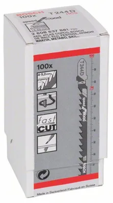 Produktbild von Stichsägeblatt T 244 D Speed for Wood, 100er-Pack