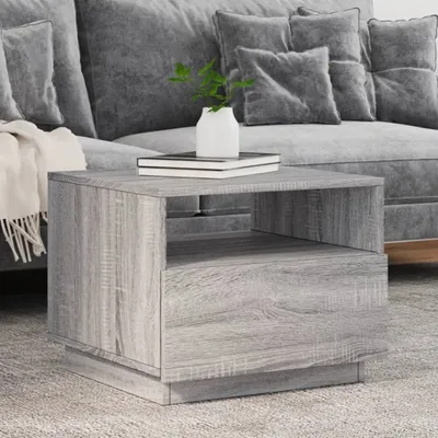 Imagen del producto de Maison Exclusive: Mesa de centro con iluminación LED, color gris Sonoma, 50x49x40 cm