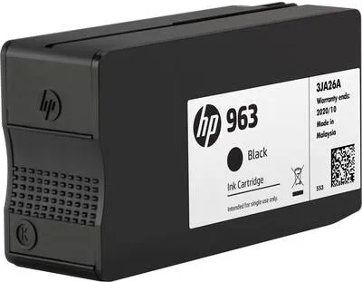 Produktbild von HP 963 Schwarz Original Druckerpatrone, Standardertrag, Schwarz, Tinte auf Pigmentbasis, 24,09 ml, 1 Stück(e), 1000 Seiten