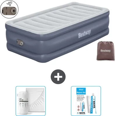 Image de Bestway matelas pneumatique - 1 personne - 97 x 191 x 51 cm - Gris - Accessoires inclus