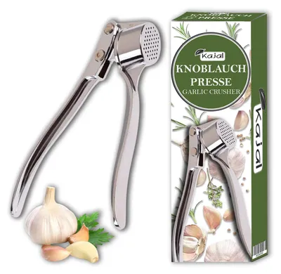 Knoblauchpresse aus Edelstahl, 250 g, leicht zu reinigen