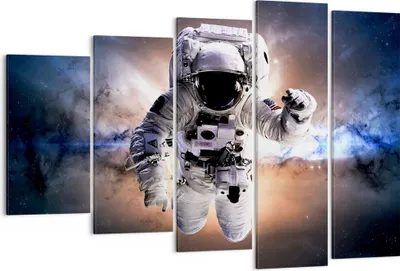 Produktbild von Bild auf Leinwand - Leinwandbild - Astronaut Erde Raum - 150x100cm - Wand Bild - Wanddeko - Leinwanddruck - Bilder - Kunstdruck - Wanddekoration - Leinwand bilder - Wandkunst - EG150x100-2848