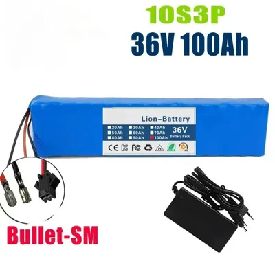 Obrázek produktu pro Baterie pro elektrokolo 36V 100Ah - 10S3P, lithium-iontová baterie - 1000W - s BMS (systémem řízení baterie) - pro elektrokola a elektrické skútry - konektory Bullet-SM