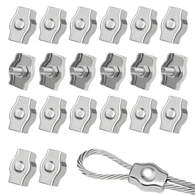 Drahtseilklemme M3, 20 Stück, Edelstahl 304, 3 mm, silber