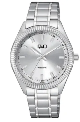 Produktbild von Q&Q Herrenuhr mit Edelstahlarmband, 5 Bar, silberfarben