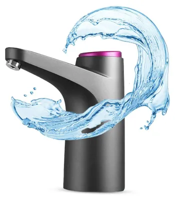 Image de Distributeur d'eau NK - Écran LED, batterie USB 1200 mAh, en silicone, compatible avec les bidons de 4,5 L, 5 L, 7,5 L, 10 L, 11,3 L, 15 L et 18,9 L (adaptateurs de 3,8 et 4,8 cm) - Noir