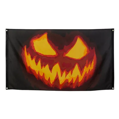 Produktbild von Grinsender Horror Kürbis Banner - Halloween Deko