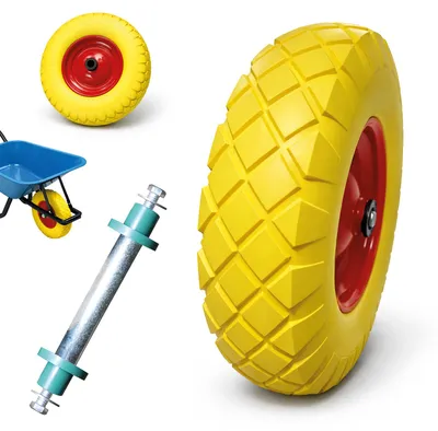 Produktbild von Bituxx PolyurethanSchubkarren Rad 4.80/4 4.00-8 Gelb MS-17202