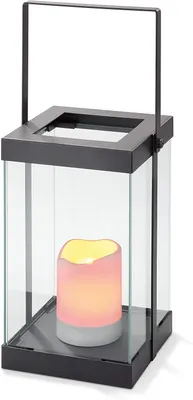 Produktbild von LED Laterne 'Garda', Metall, Kunststoffkerze, Timer