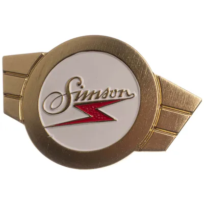 Produktbild von Simson Alu-Warenzeichenplakette gold für Lenkerschale - KR51, SR4-2, -3, -4