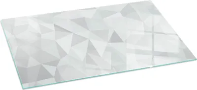 Zdjęcie produktu dla Płyta chroniąca przed iskrami - Szklana podstawa do pieca opalanego drewnem - Podkład kominkowy wykonany ze szkła - 100x50 cm - Ognioodporna podstawa pieca - Żaroodporna płyta ochronna do kominka - Przezroczysta szklana podstawa ochronna - Abstrakcyjny wzór geometryczny