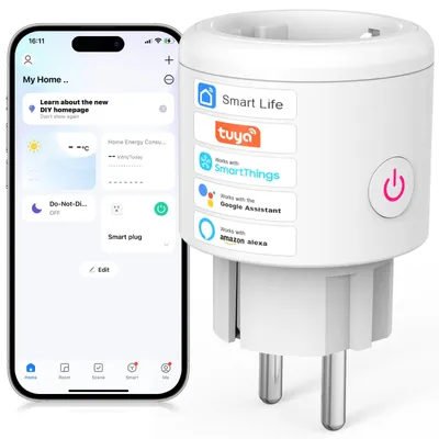 Produktbild von SURFOU WLAN Steckdose Strommessgerät Smart Plug Alexa Google Home 2.4GHz WiFi