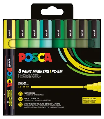 Produktbild von Marker UNI POSCA PC-5M 8er Set green col