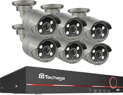 Obrázek produktu pro Bezpečnostní systém CCTV, H265 rozpoznávání obličeje, venkovní záznam se zvukem, žádný, 8CH NVR 6 kamer