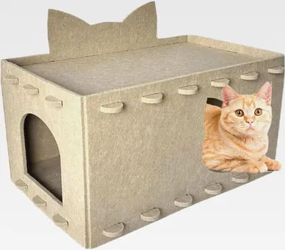 Produktbild von Katzenkratzhaus,Filz Katzenkissen Mit Tunnel | Zweilagiges Filz Nest mit Kratzfunktion für drinnen und draußen, Zuhause oder Camping