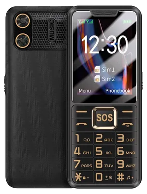 Zdjęcie produktu dla Avizar, telefon komórkowy 4G-LTE składany, przeznaczony dla seniorów, z dużymi przyciskami i funkcją SOS, kolor czarny