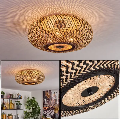 Produktbild von Decollatura Deckenlampe aus Metall/Bambus in Schwarz/Natur