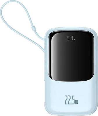 Image de Batterie externe Baseus QPow Pro+ 10 000 mAh 22,5 W Lightning 2xType-C Câble USB-C bleu