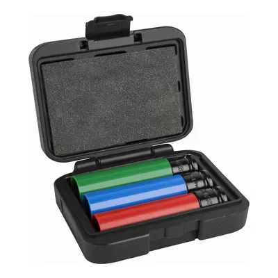 Produktbild von STIER Kraft Steckschlüssel Satz Profi, extra lange Nüsse 130 mm 1/2", SW 17/19/21 mm, ideal für Radmontage von Alufelgen, robust und langlebig, präzise Fertigung für professionellen Einsatz