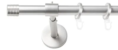 Produktbild von SN Deco Gardinenstange Lille, 19 mm, 1-läufig, Stahl, Komplett-Set mit Ringen, geschlossener Träger, 480 cm, chrom matt