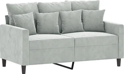 Produktbild von vidaXL 2-Sitzer-Sofa Hellgrau 120 cm Samt
