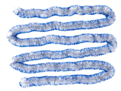 Produktbild von Girlande Lametta Doxa Silber-Blau Ø 100 mm x 6 m