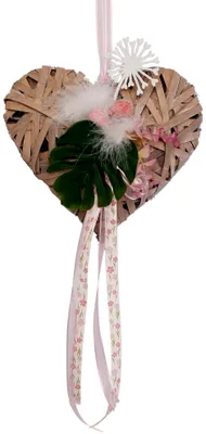 Produktbild von Türhänger "Weidenherz" mit Pusteblume, rosa-weiß CreaFlor Home
