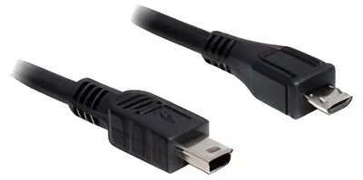 Zdjęcie produktu dla DeLOCK 1m USB2.0 microB/miniB, 1 m, Micro-USB B, Mini-USB B, USB 2.0, Męska/Męska, Czarny