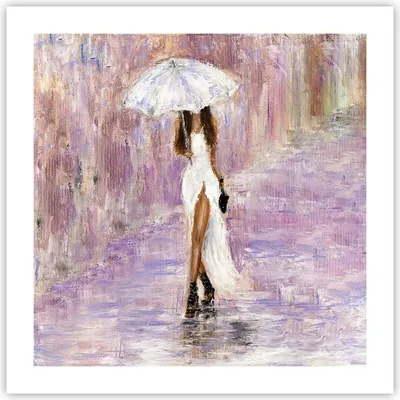 Produktbild von Poster - Poster ohne Rahmen - Frau Regenschirm - 50x50 cm - Wand Bild - Wanddeko - Wandbilder - Kunstposter - Wandposter - Bilder - Kunstdruck - Wanddekoration - Wandbild - P2XAC50x50-3822