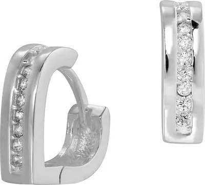 Produktbild von SilberDream Creolen 15mm 925er Silber weiß Zirkonia Herz Ohrringe SDO4261W