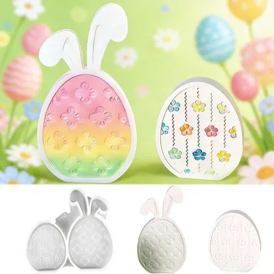 Produktbild von Silikonformen, Gussformen für Osterhasen und Ostereier, Epoxidharzformen, Kerzenformen, Ostereierformen, Silikonformen für Kaninchen und Blumen, 3D-Gussformen für Osterhasen