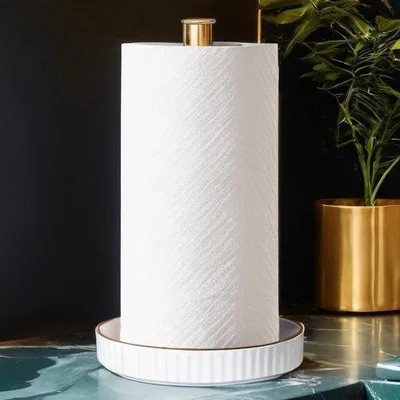 Obrázek produktu pro Stojan na kuchyňské utěrky – zlatá keramická základna – 1 ks – výška 32 cm