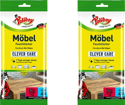 Produktbild von Poliboy Reinigungstücher Möbel Staubmeister 2er Set - Inhalt 48  Stück, Reinigung Pflege