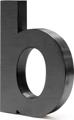 Obrázek produktu pro Domovní číslo Wiltec b antracitové domovní číslo z nerezové oceli v moderním 3D designu, výška 20 cm, písmo Arial, odolné proti korozi a povětrnostním vlivům, s montážním materiálem