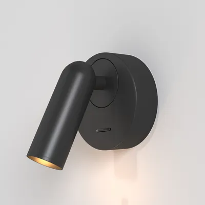 Image de Applique murale LED, spot mobile, métal noir