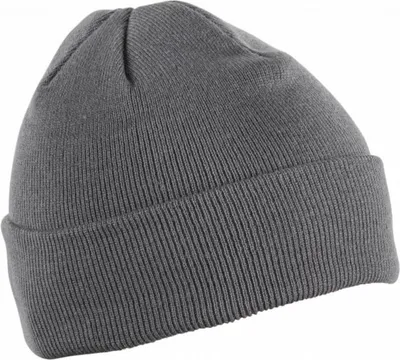 Productafbeelding van Gebreide muts in grafietkleur, 100%.Polyacryl, met een omkrulbare rand, universele maat 57–61 cm – herenwintermuts ENZ, Högert Technik