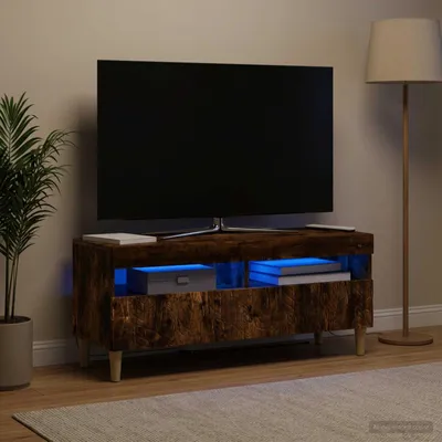 Productafbeelding van Maison Exclusive - LED-TV-meubel van gerookt eikenhout, gemaakt van houtvezel