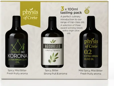 Obrázok produktu pre Sada na degustáciu extra panenského olivového oleja Physis of Crete 0,2 / Korona/ Agoureleo 3x100 ml