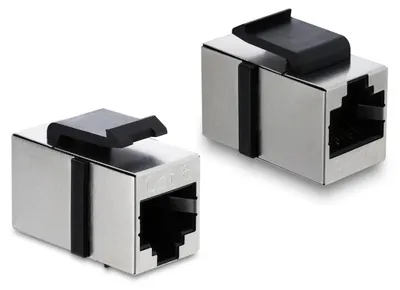 Immagine prodotto di Modulo Keystone da RJ45 a RJ45 Cat. 6 schermato, metallo argento/nero