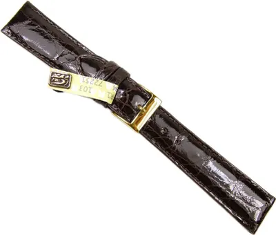 Produktbild von Ersatzband XL echt Krokodilleder Dunkelbraun 27034G, Stegbreite:16mm