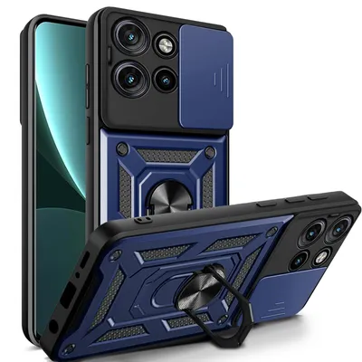 Produktbild von Outdoor Panzer Hülle für Motorola Edge 60 Neo Handyhülle mit Kameraschutz Ringhalter Blau