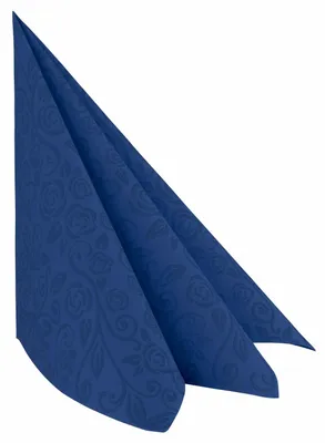 Produktbild von 250x Servietten Airlaid 40x40cm 1/4 -Falz mit Rosenmuster dunkelblau