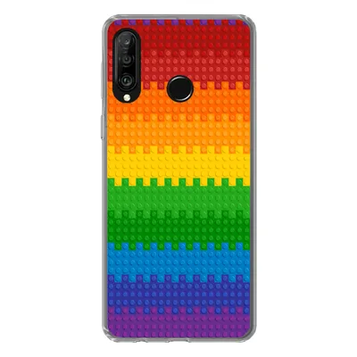 Produktbild von MuchoWow® Handyhülle Schutzhülle Hülle für Huawei P30 Lite Patoon - Regenbogen Silikon Softcase Handy Hülle - Handyhülle