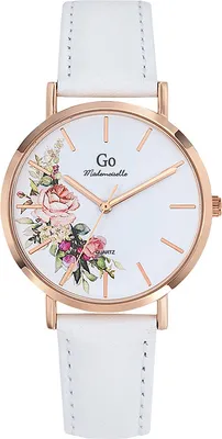 Image de Montre femme Girl Only design floral blanc bracelet cuir quartz montre UGO699257