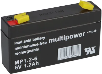 Image de Multipower Batterie au plomb MP1,2-6 Pb 6V / 1,2Ah Faston 4,8